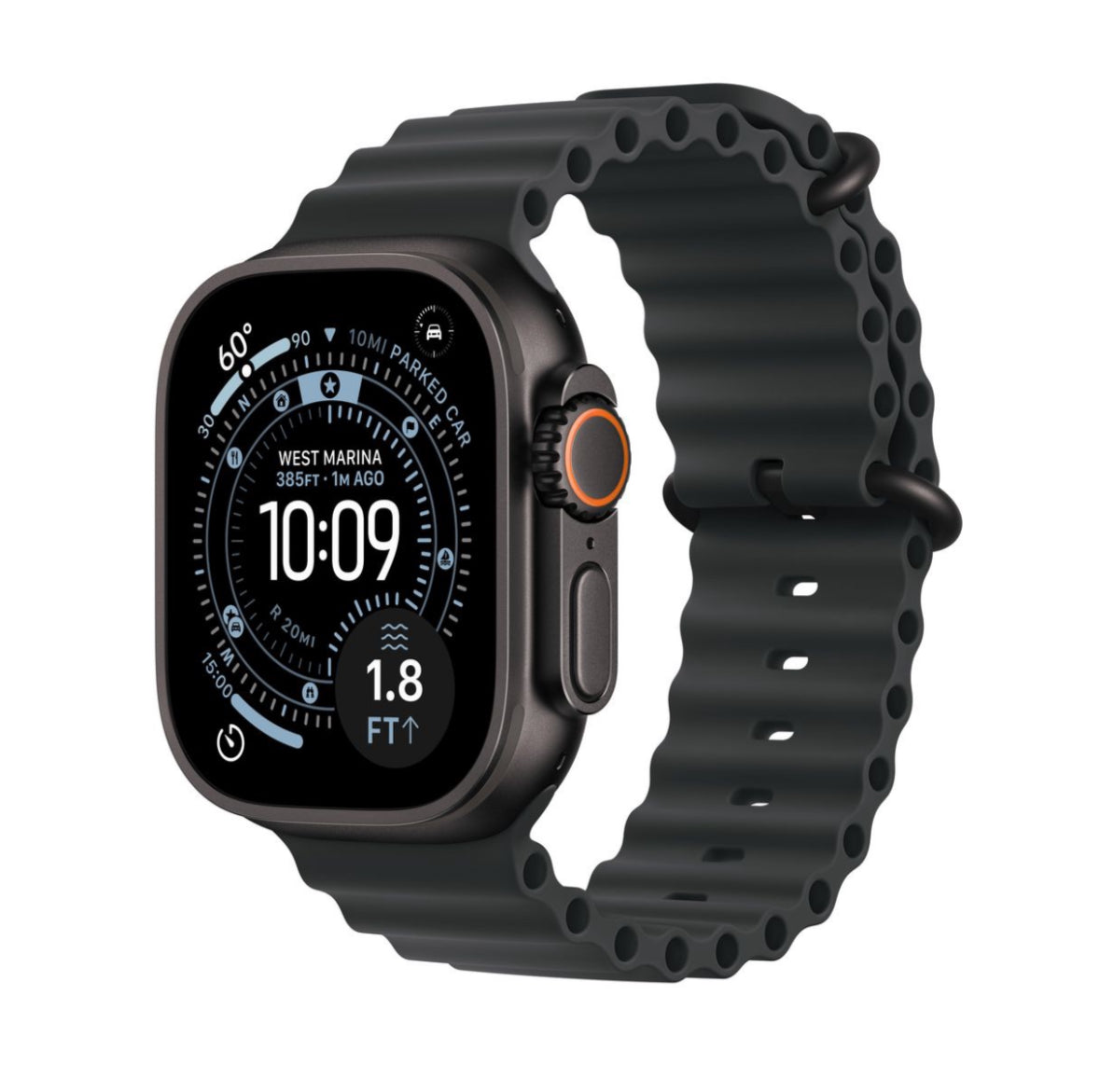Apple Watch Ultra 3 GPS+Cell 49mm Black Titanium Case with Black Ocean Band