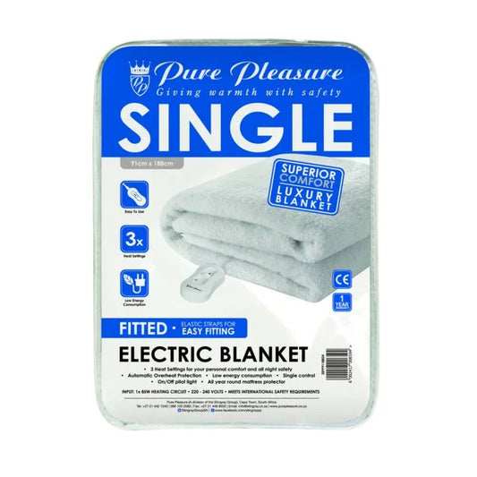 PurePleasure Single Sherpa Fitted Electric Blanket